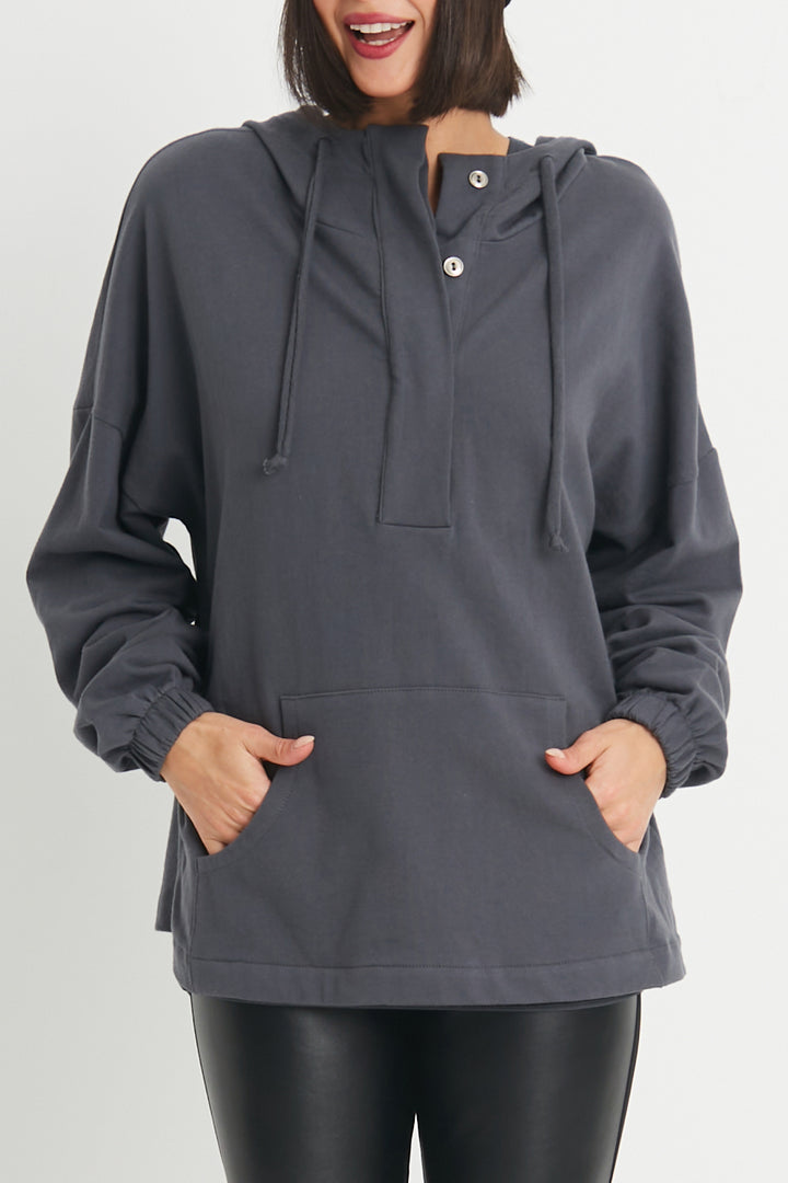 French Terry Pouch Pocket Sweat Hoodie