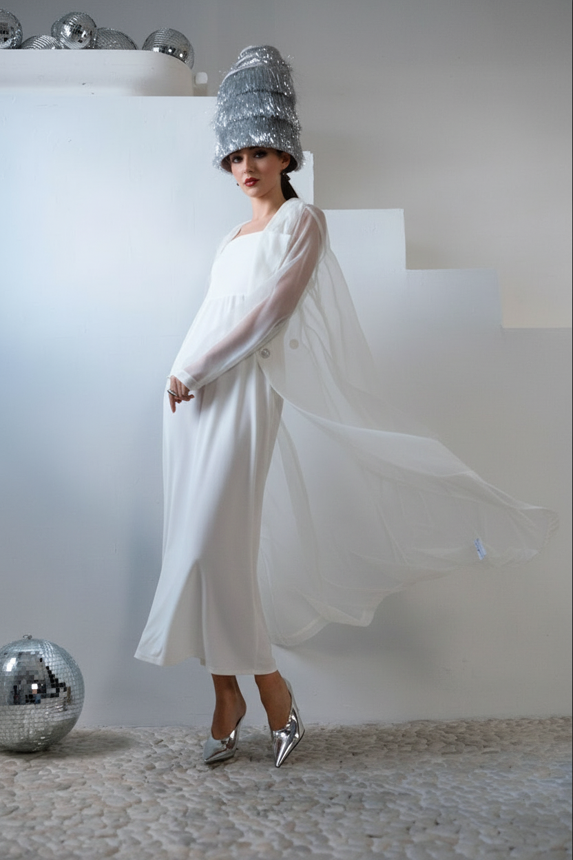 sheer coat over dress Organza Trench Coat
