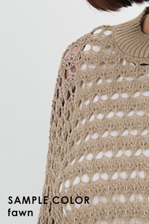 Pima Cotton Hamptons Crewneck Crochet Sweater
