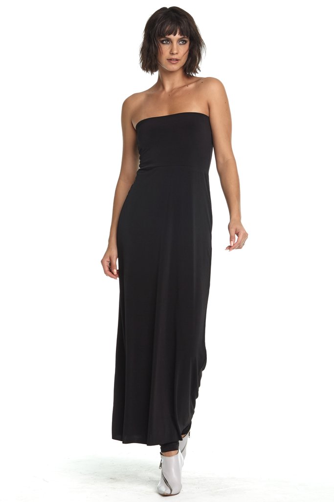 black jersey tube dress black strapless tube dress The Tube Dress: Cotton Jersey Black XXL