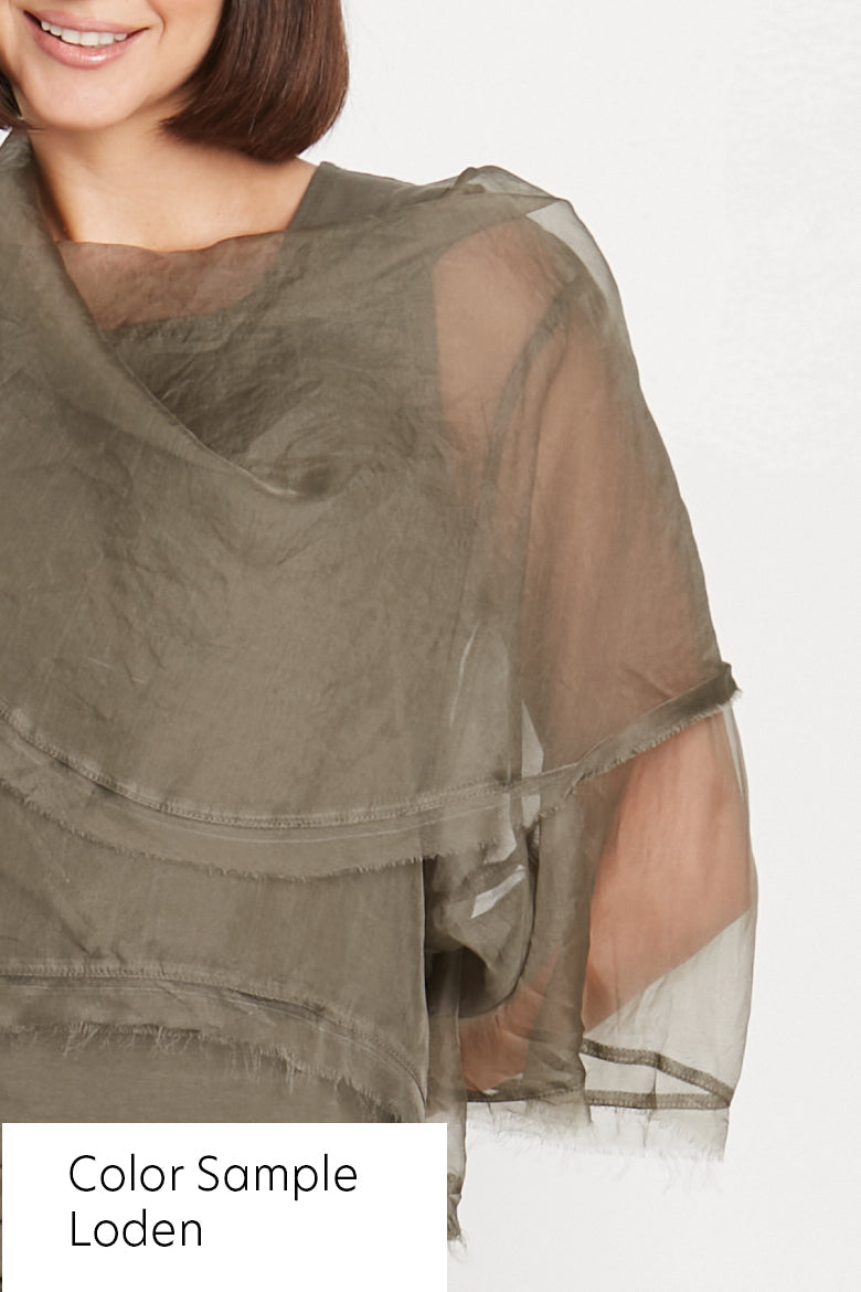 Organza Drawstring Jacket - Loden