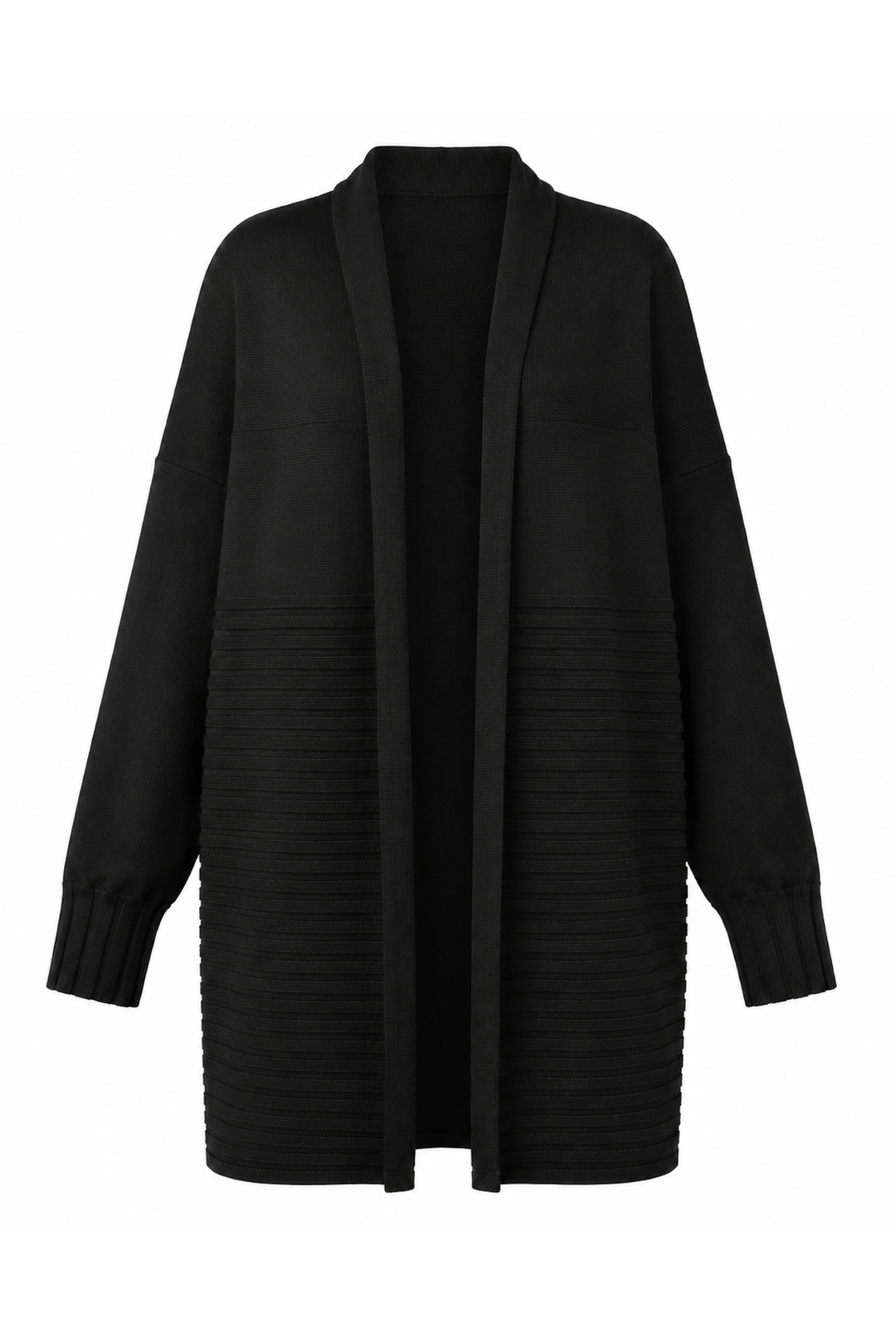 Pima Cotton Upside Down Cardi - Black