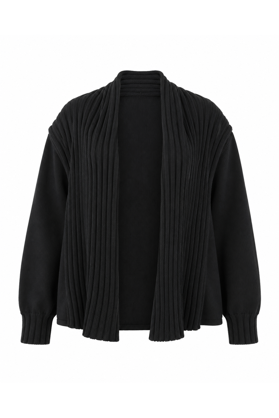 Pima Cotton Upside Down Cardi - Black