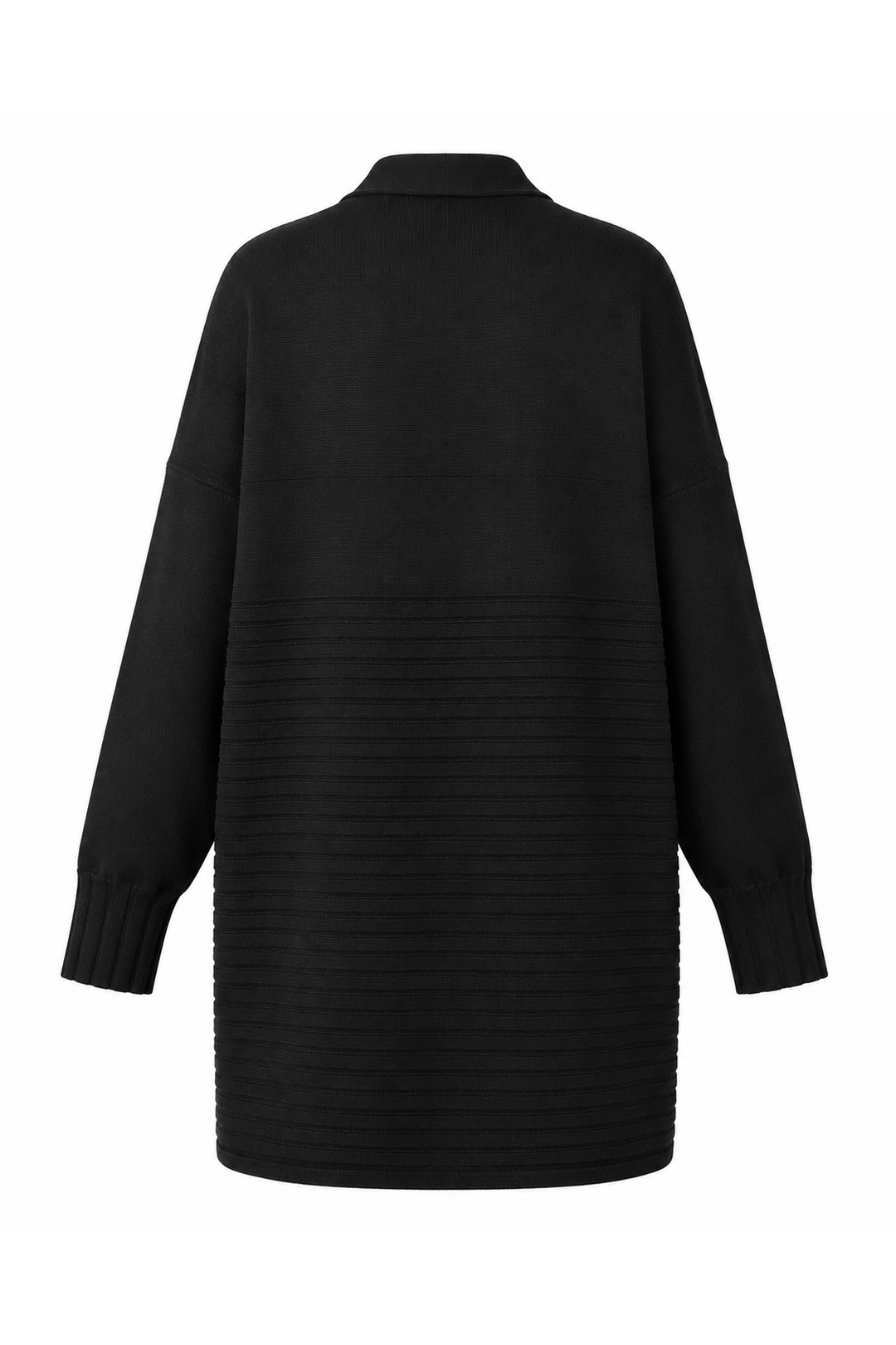 Pima Cotton Upside Down Cardi - Black