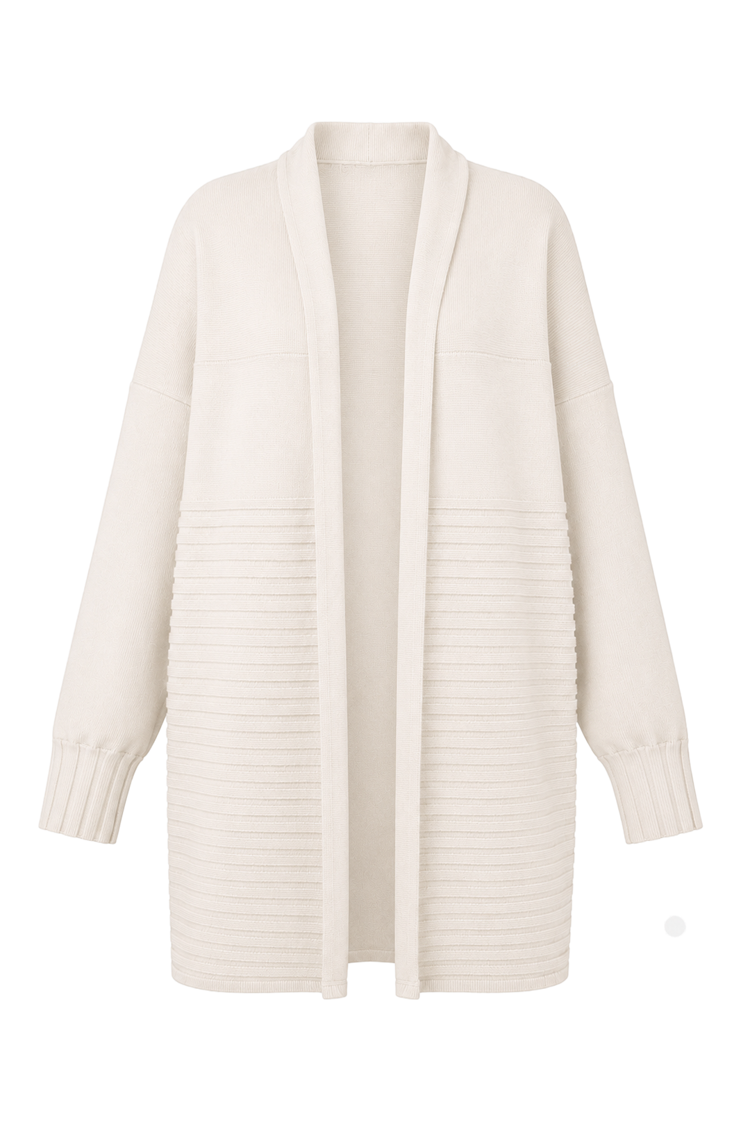 Pima Cotton Upside Down Cardi Sweater - Stone