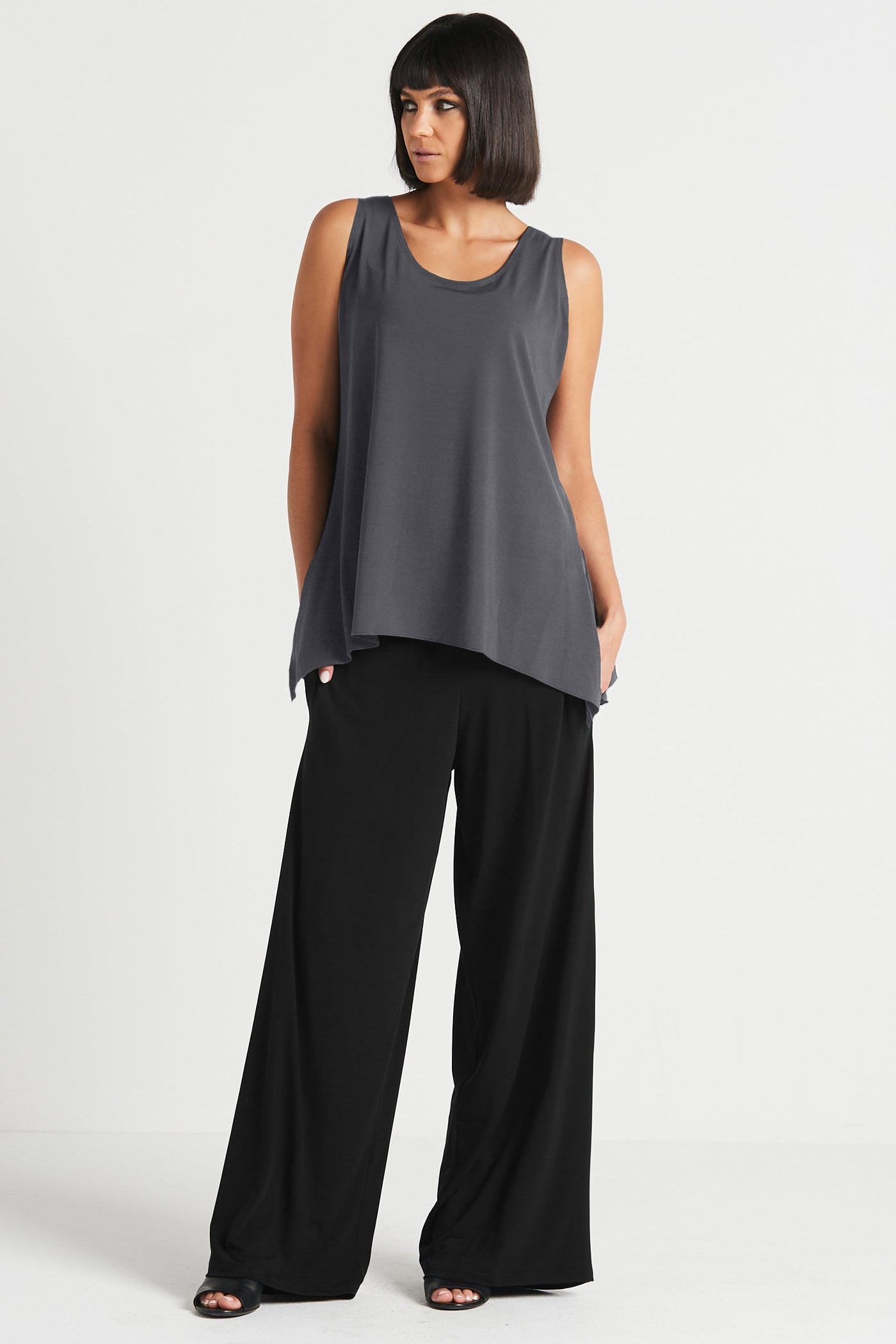 Matte Jersey Angular Border Tank