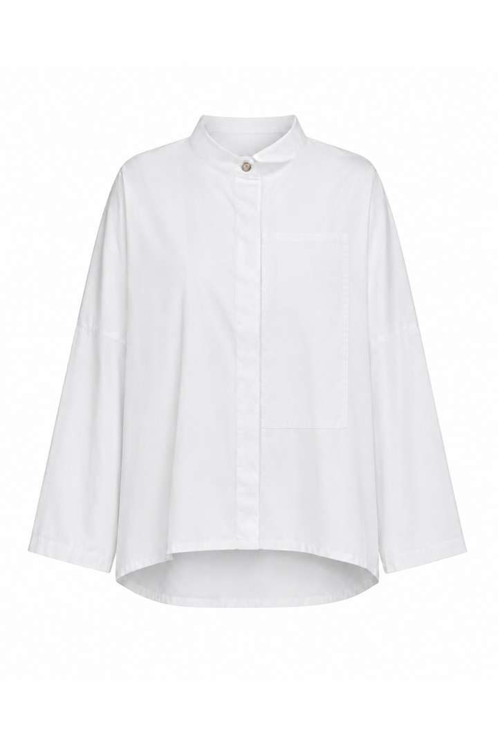 Cotton Fine Rib Signature Shirt - White