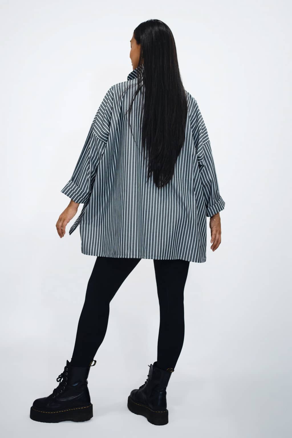 Cotton Structured Swing Stripe Shirt