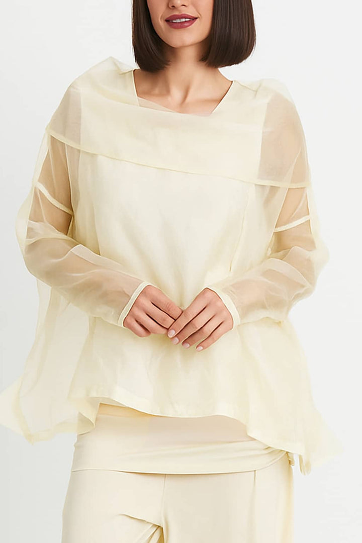 Organza Cowl Neck Top
