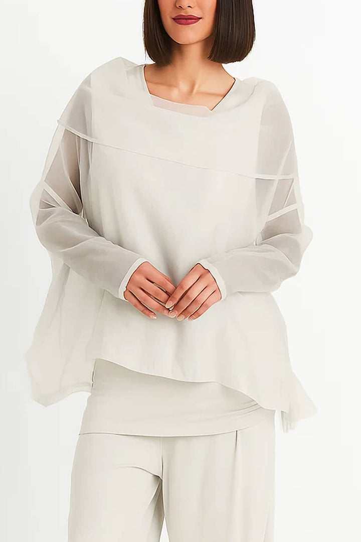 Organza Cowl Neck Top