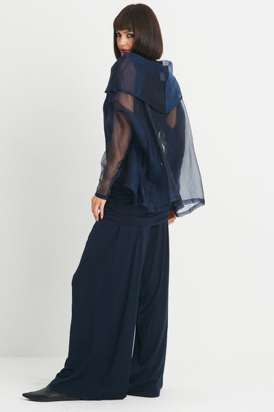 Organza Cowl Neck Top