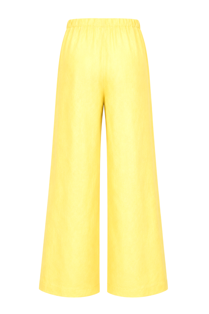 Linen Wide Leg Pants - Banana