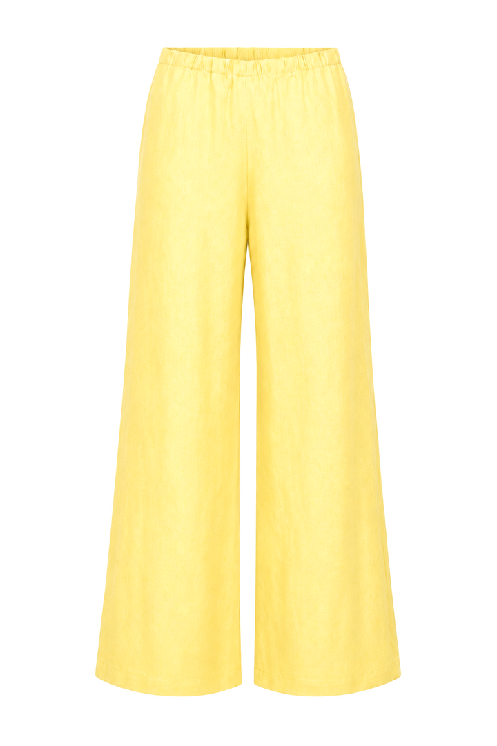 Linen Wide Leg Pants - Banana