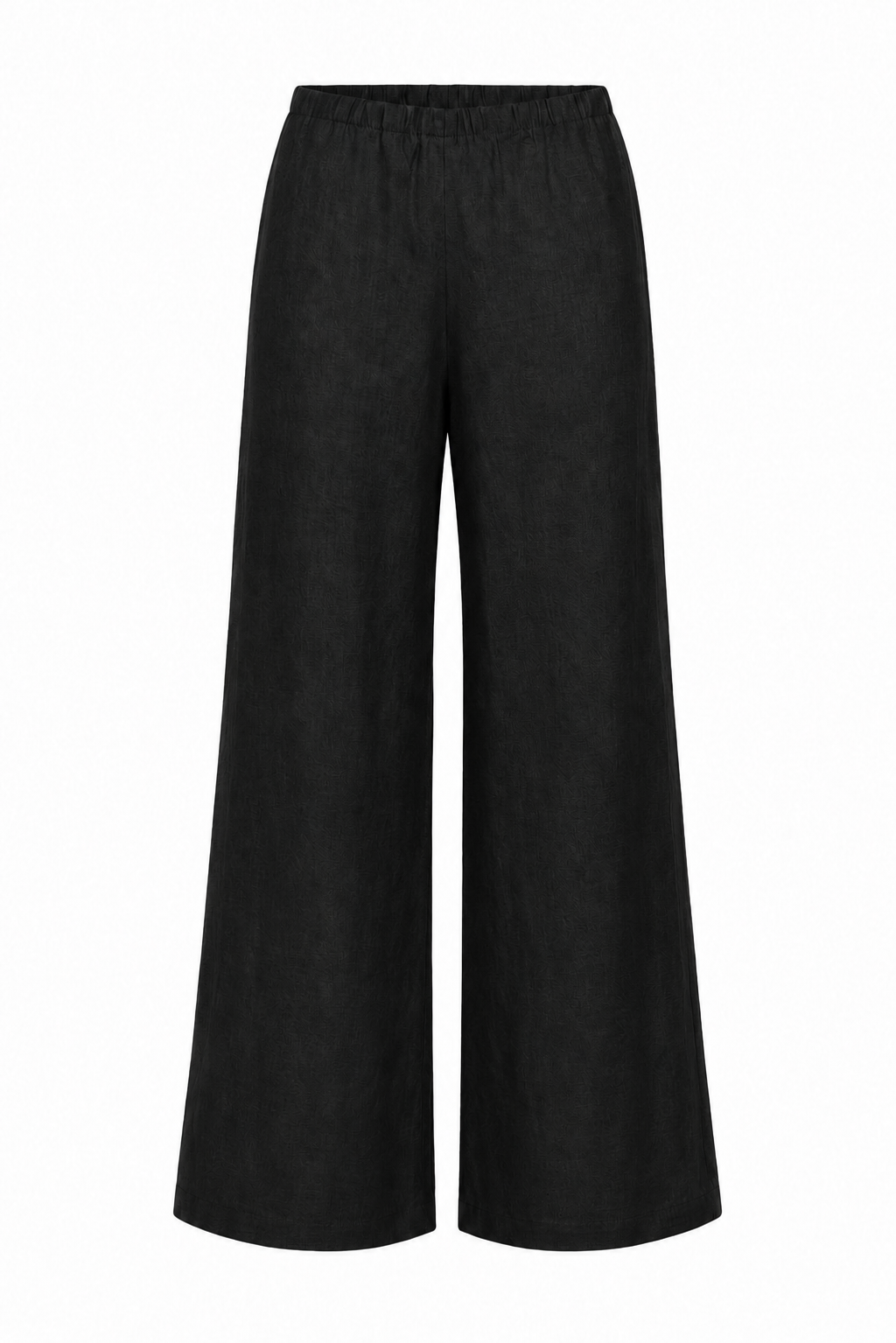 Linen Wide Leg Pants - Black