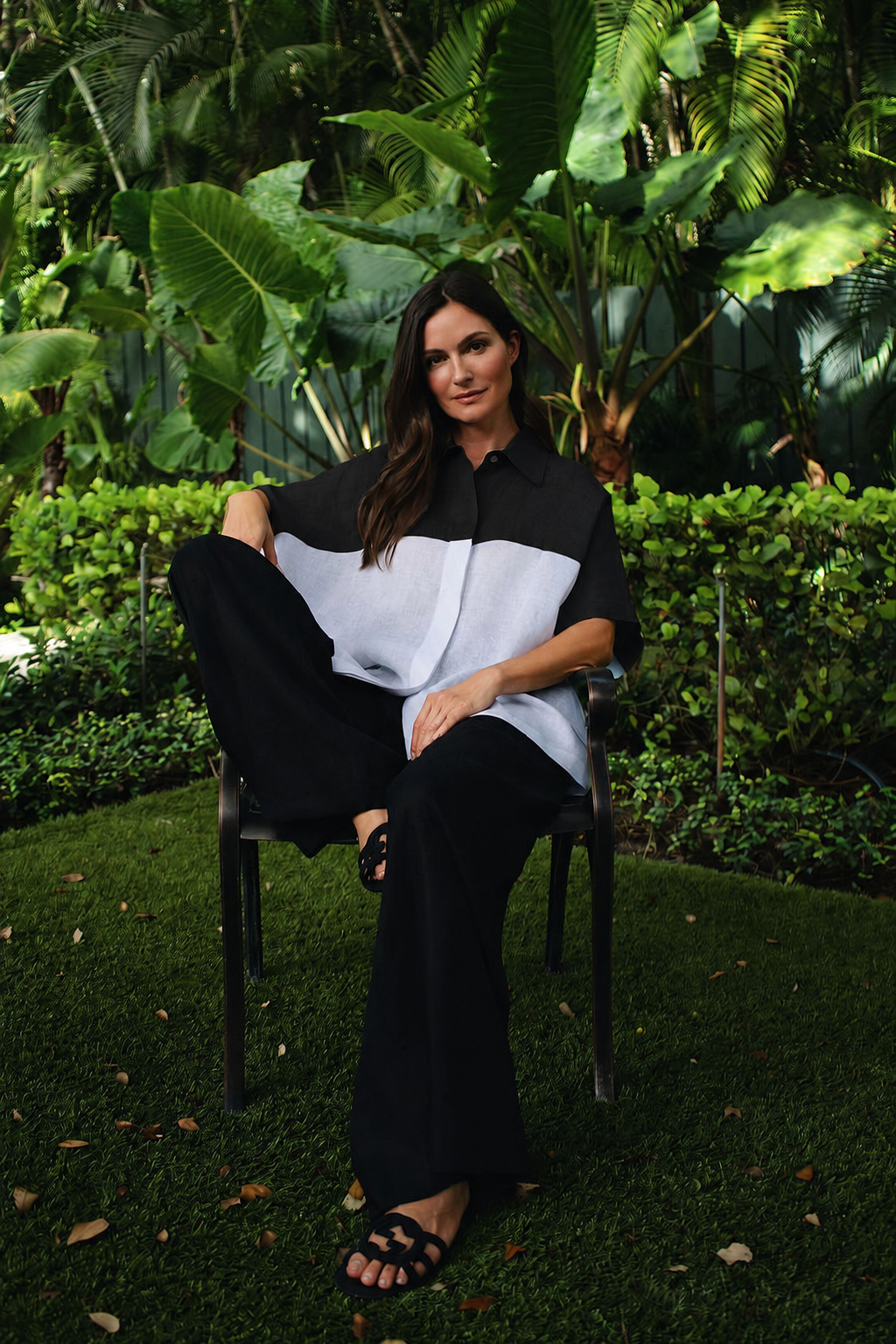 Linen Wide Leg Pants - Black