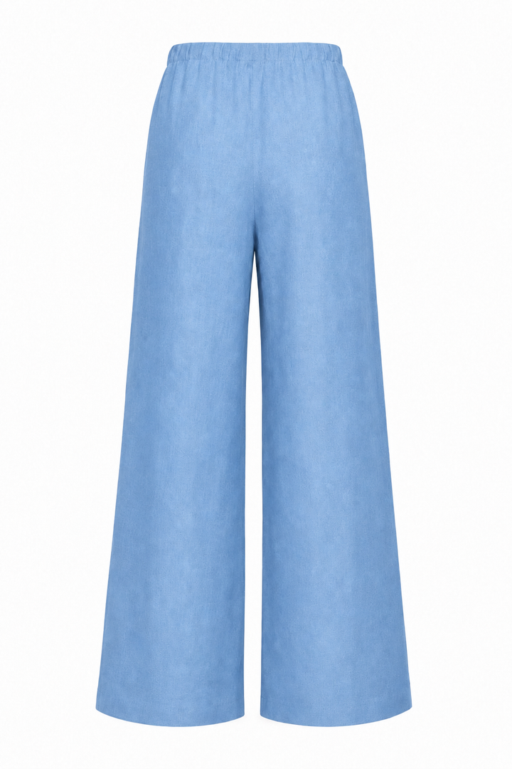Linen Wide Leg Pants - Chambray