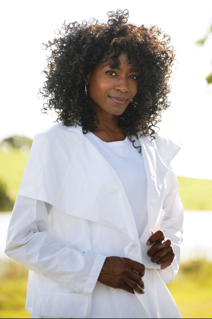 Nylon Triple Collar Jacket - White
