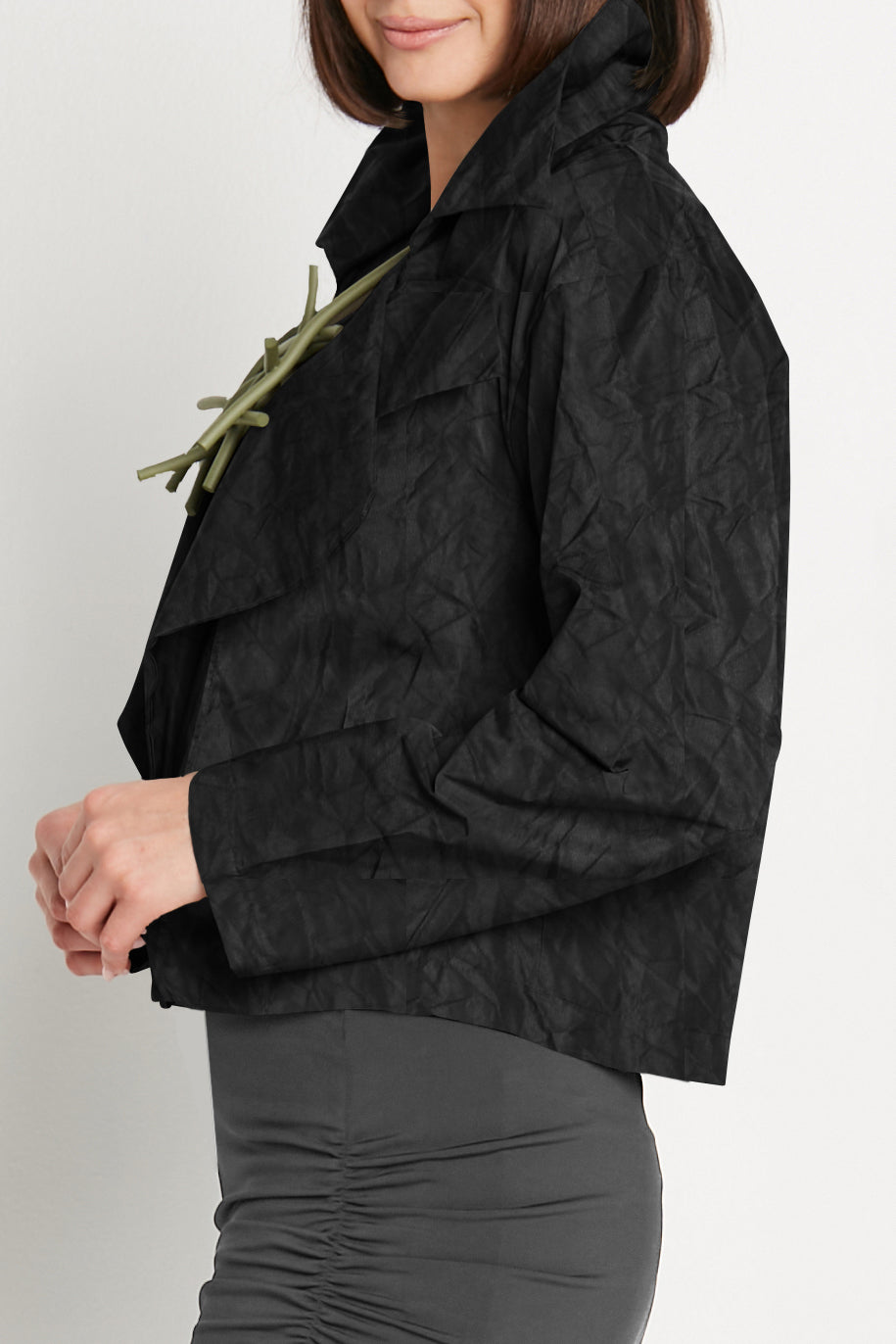 Crushed Nylon Triple Collar Jacket