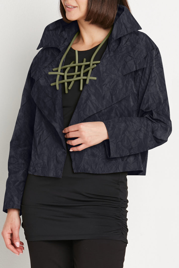 Crushed Nylon Triple Collar Jacket