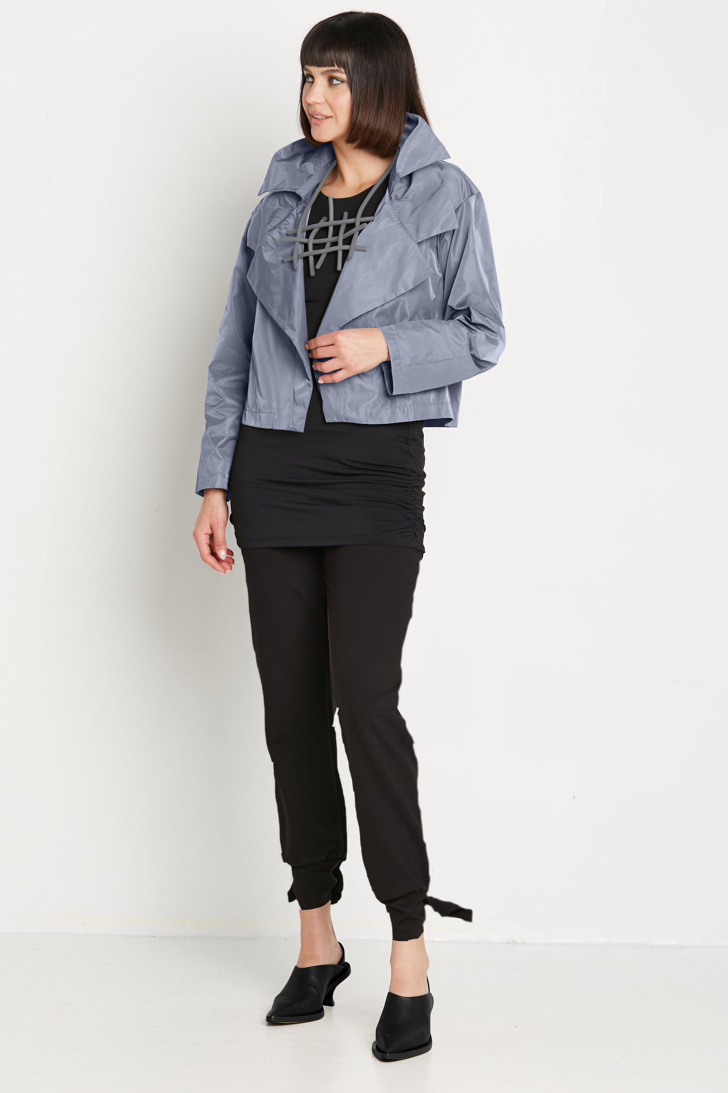 Nylon Triple Collar Jacket – PLANET by Lauren G