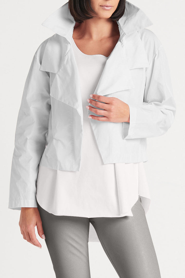 Nylon Triple Collar Jacket - White
