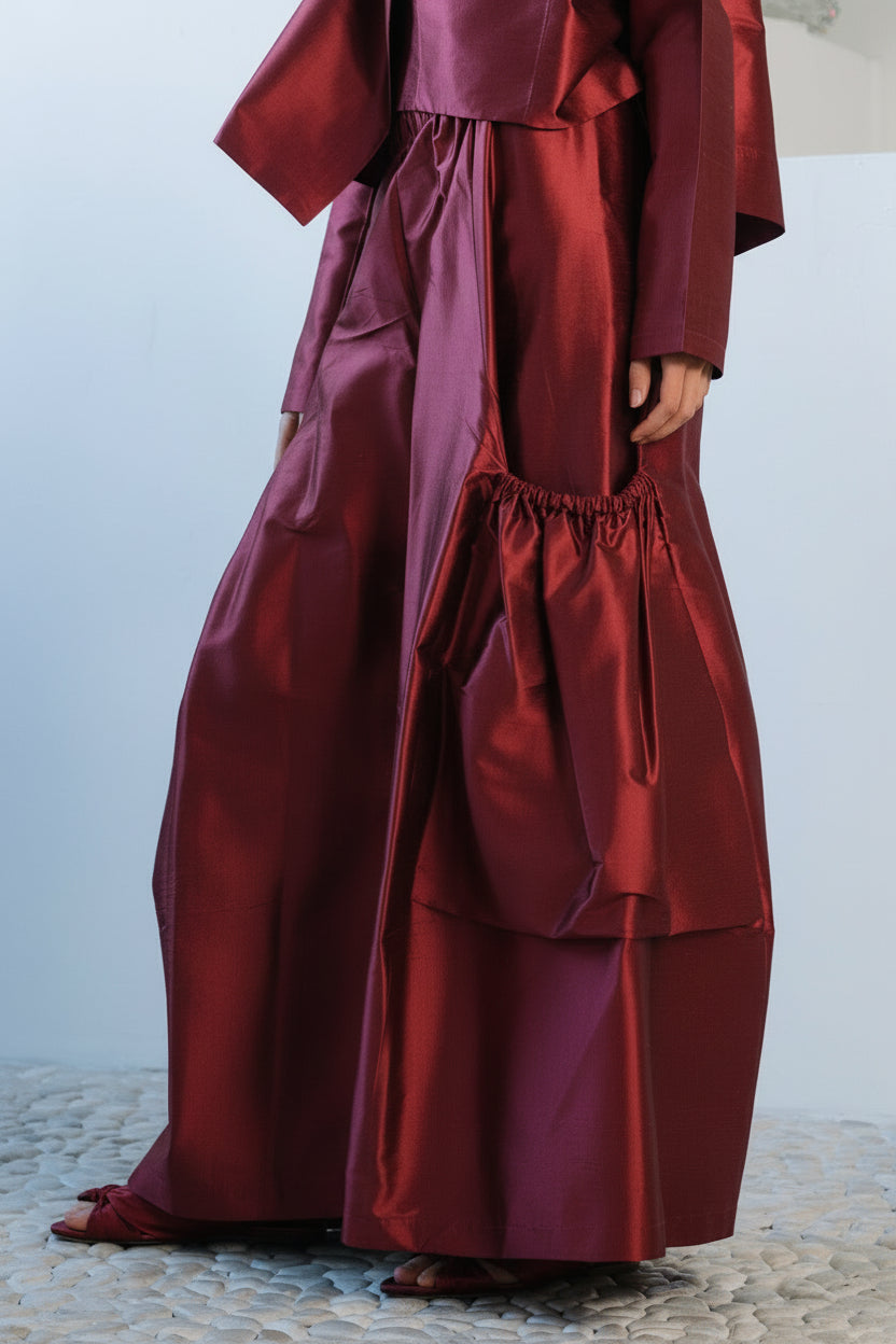 Holiday Dupioni Silk Big Pocket Pants