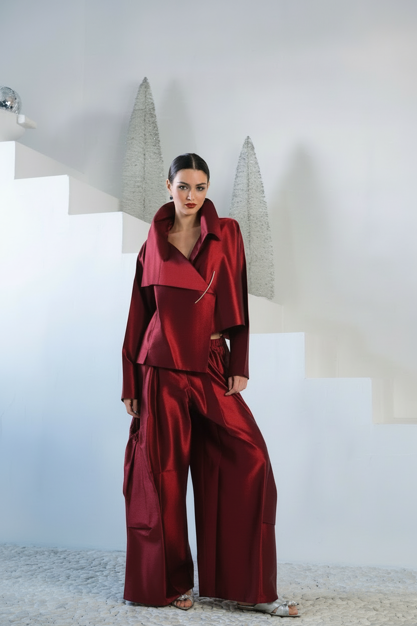 Holiday Dupioni Silk Big Pocket Pants