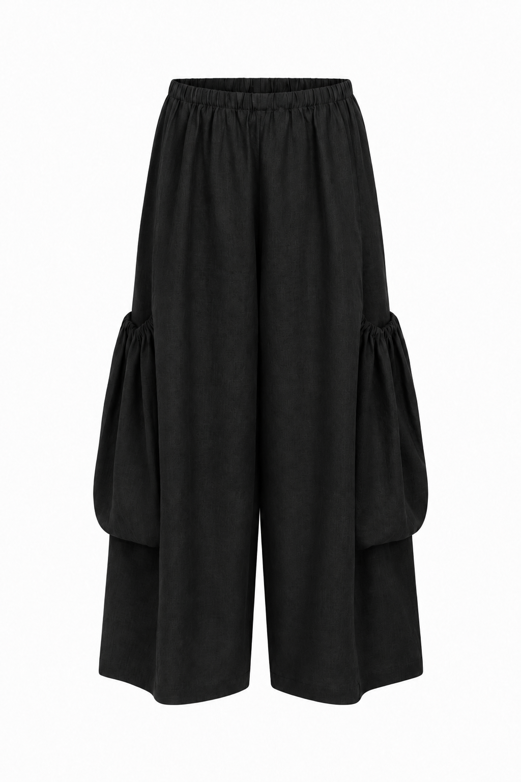 Linen Big Pocket Pants - Black