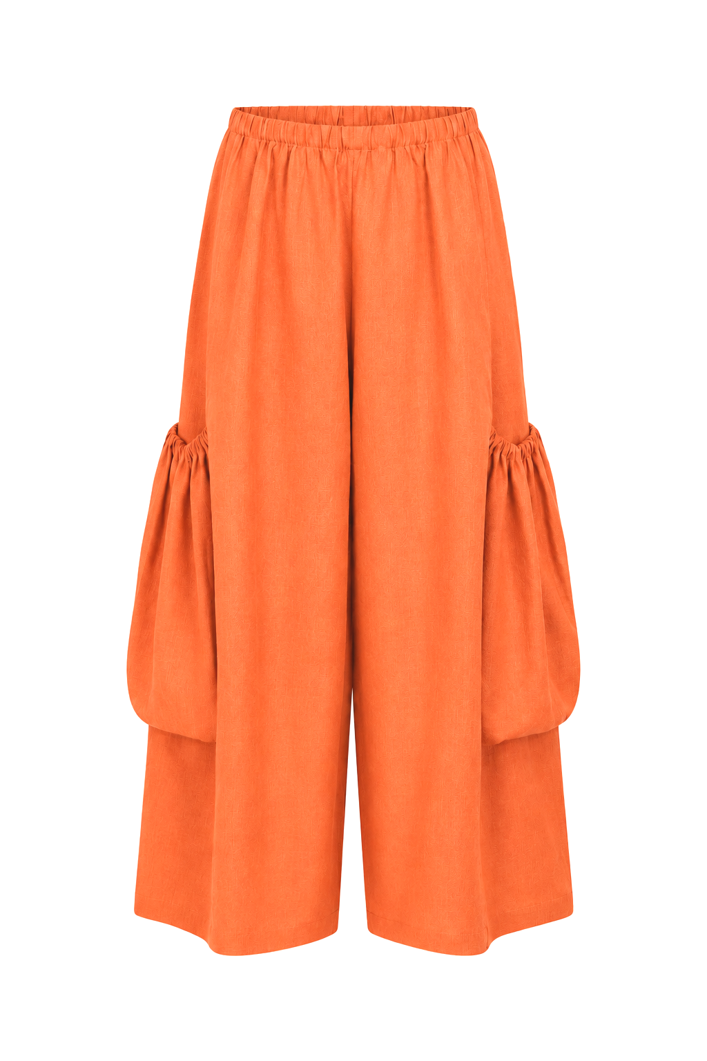 Linen Big Pocket Pants - Orange
