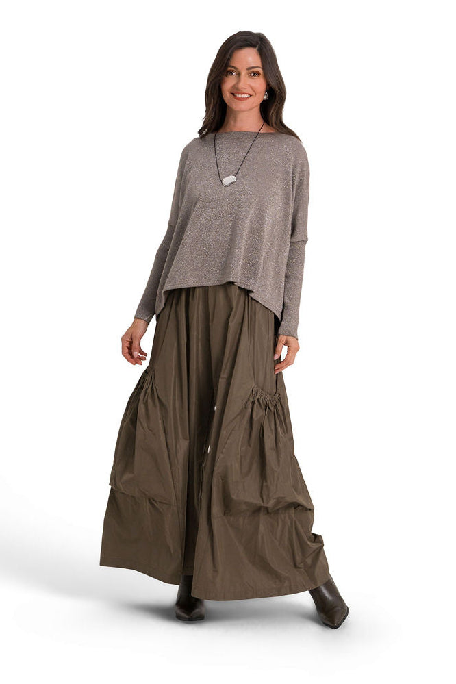 Reversible Lurex Sweater - Turtle/Silver