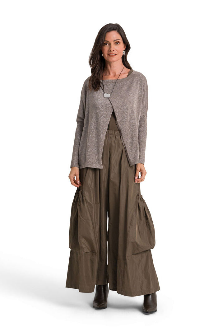 Reversible Lurex Sweater - Turtle/Silver