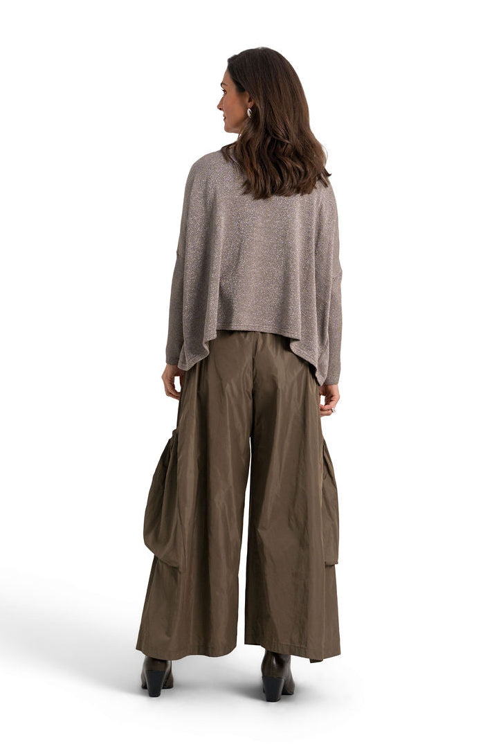 Reversible Lurex Sweater - Turtle/Silver