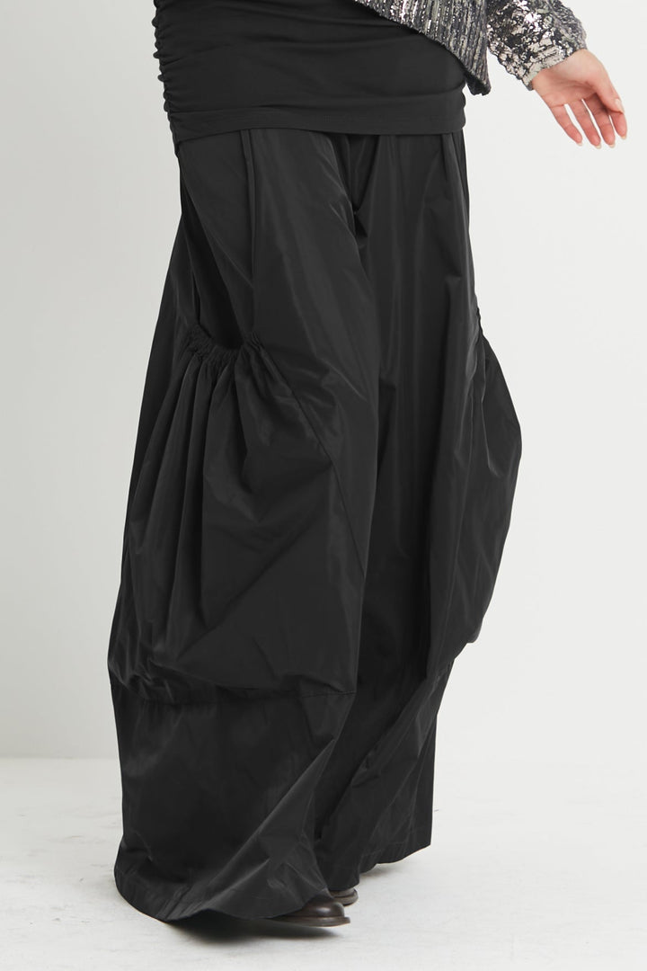 Nylon Big Pocket Pants - Black