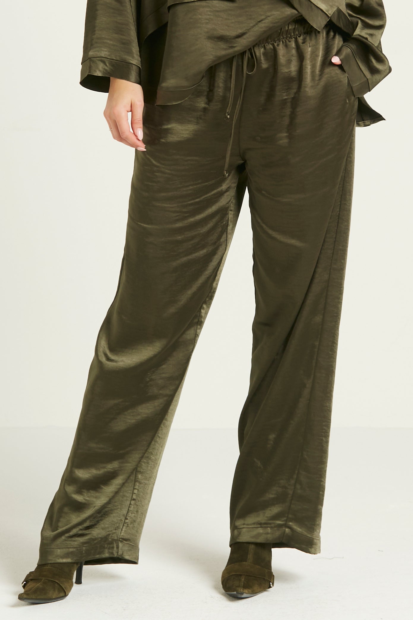 Sateen Drawstring Pants