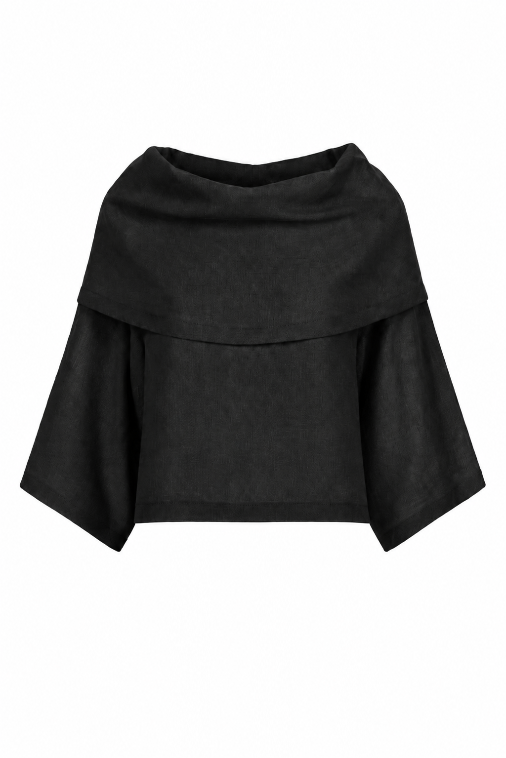 Linen Jackie O Top - Black