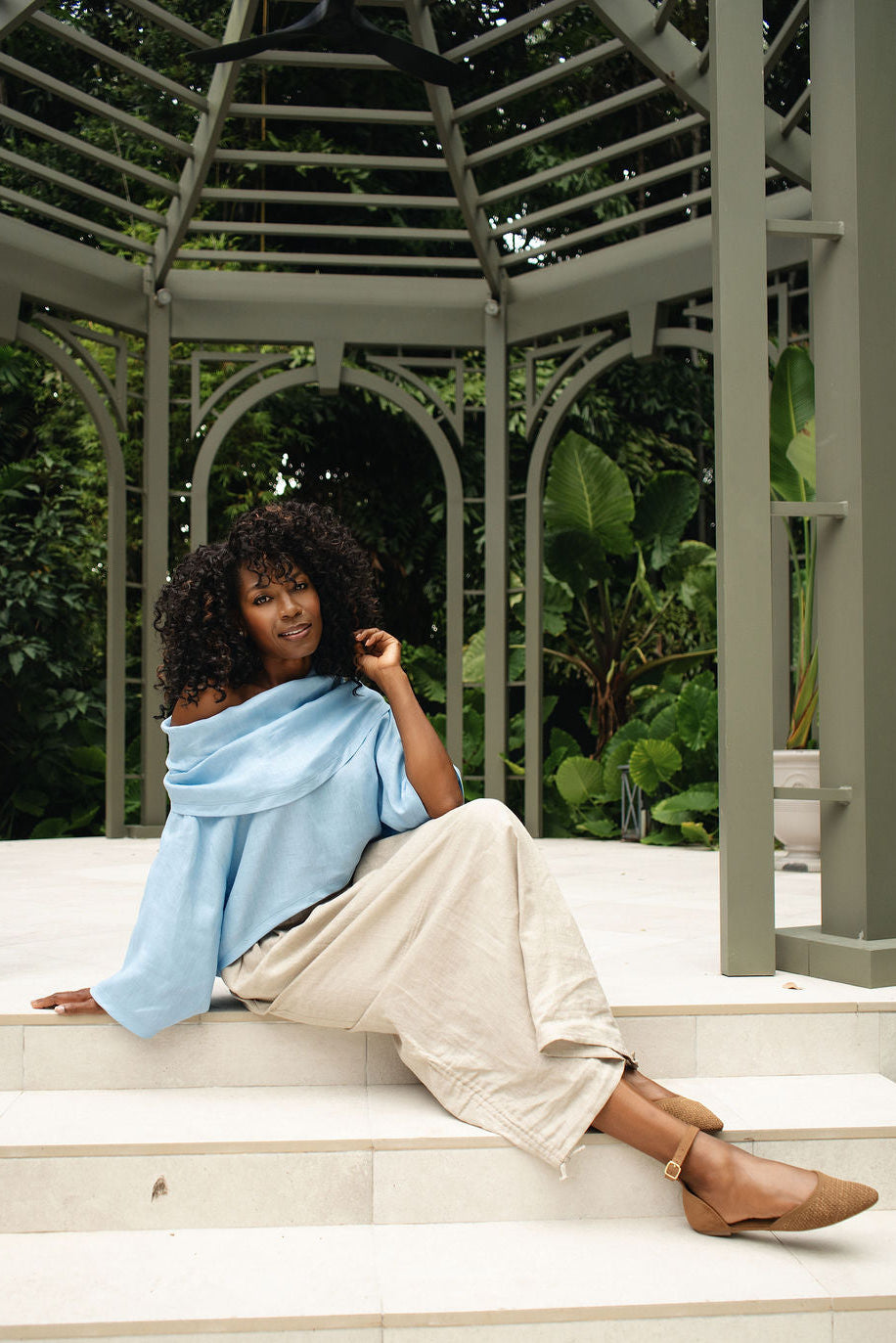 Linen Bungee Skirt - Fawn