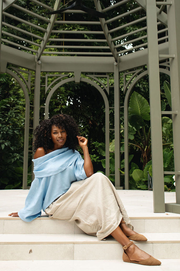 Linen Bungee Skirt - Fawn