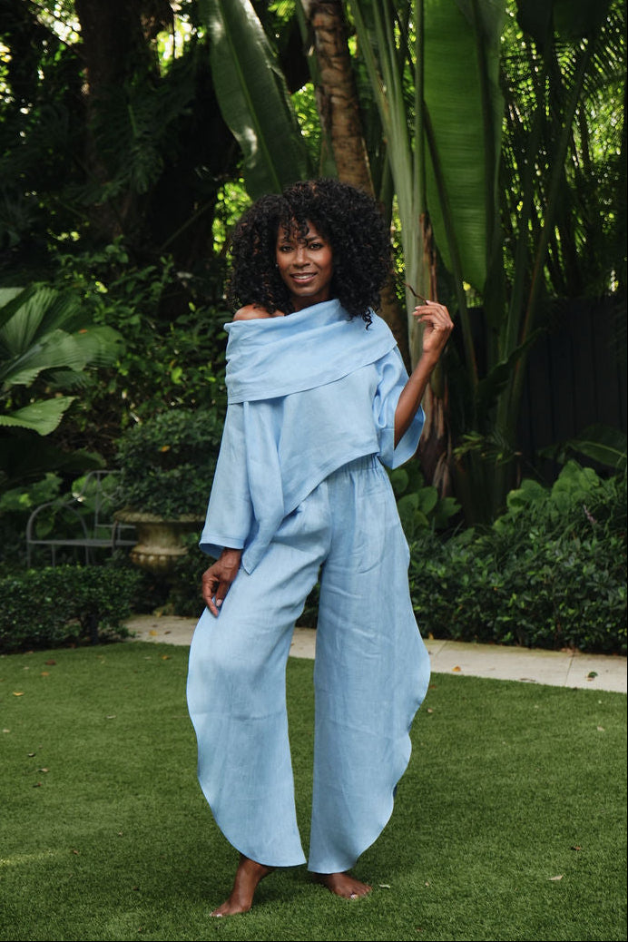 Linen Petal Pants - Chambray