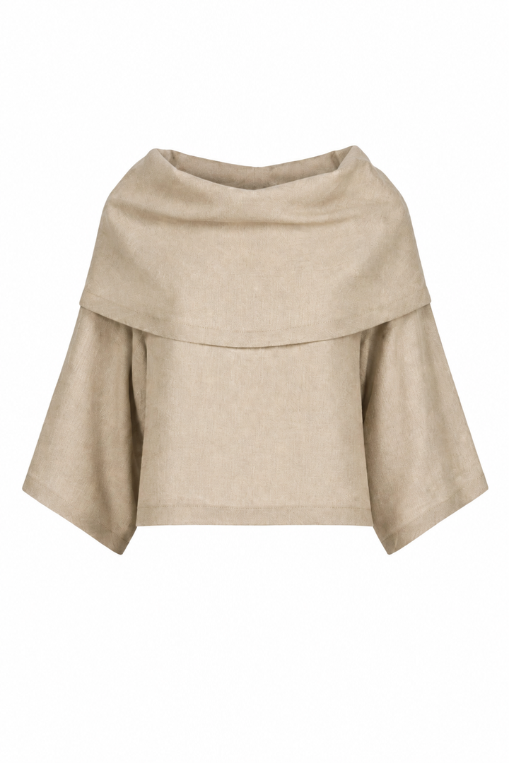 Linen Jackie O Top - Fawn