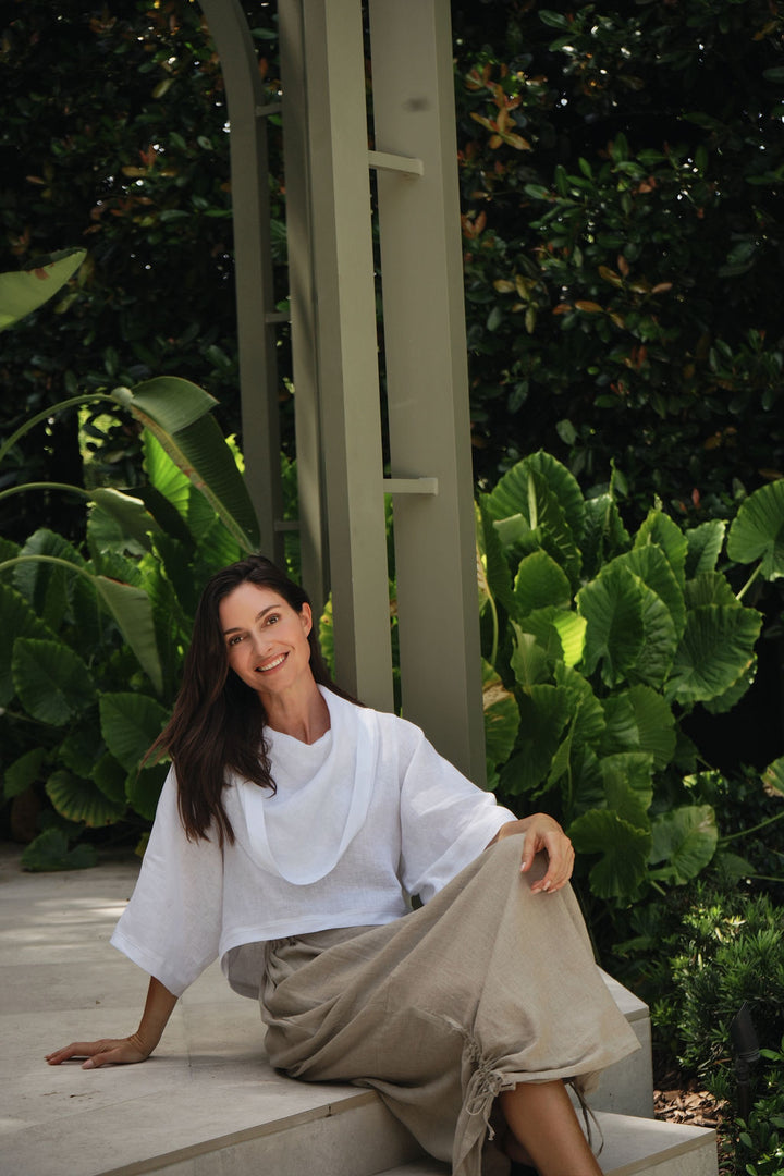 Linen Bungee Skirt - Fawn