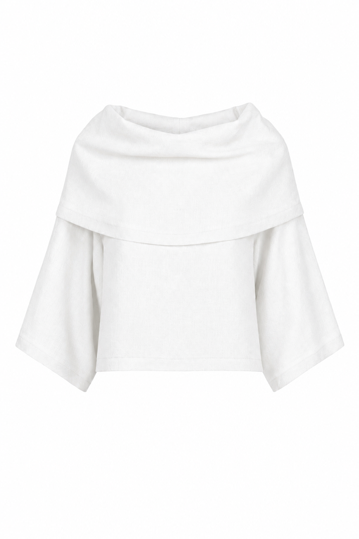 Linen Jackie O Top - White