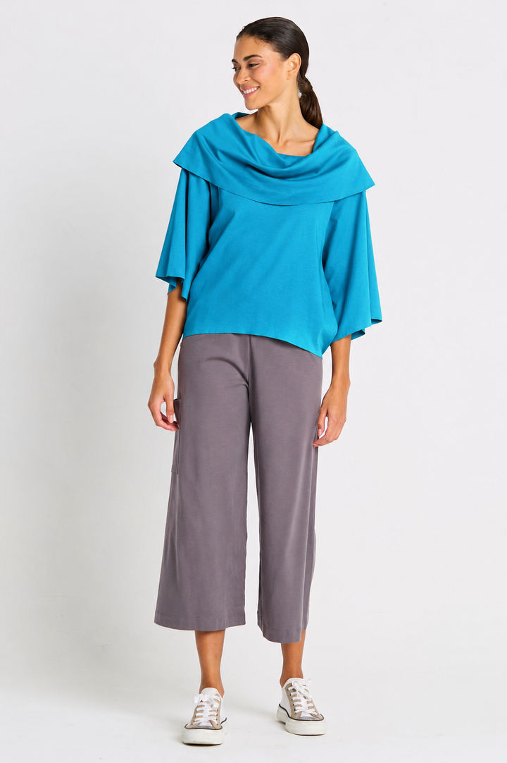 Pima Cotton Jackie O Top - Peacock