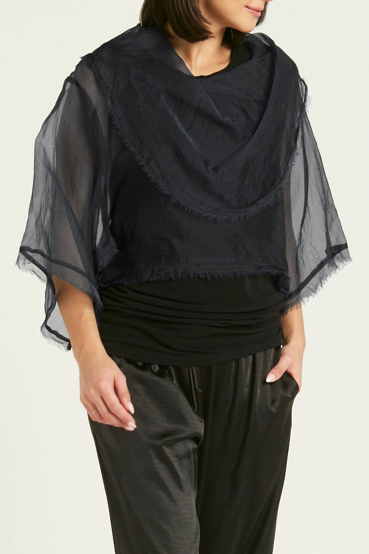 Organza Jackie O Top - Black