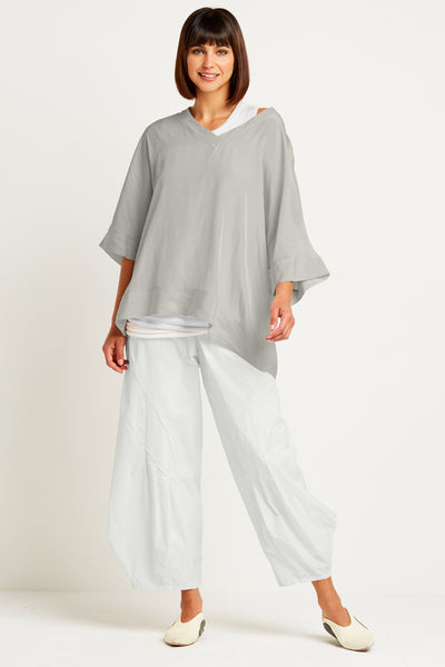 Washable Silk V Neck Fab Top