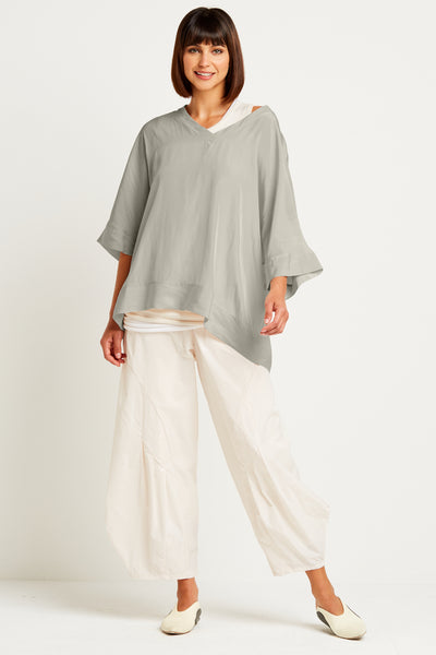 Washable Silk V Neck Fab Top