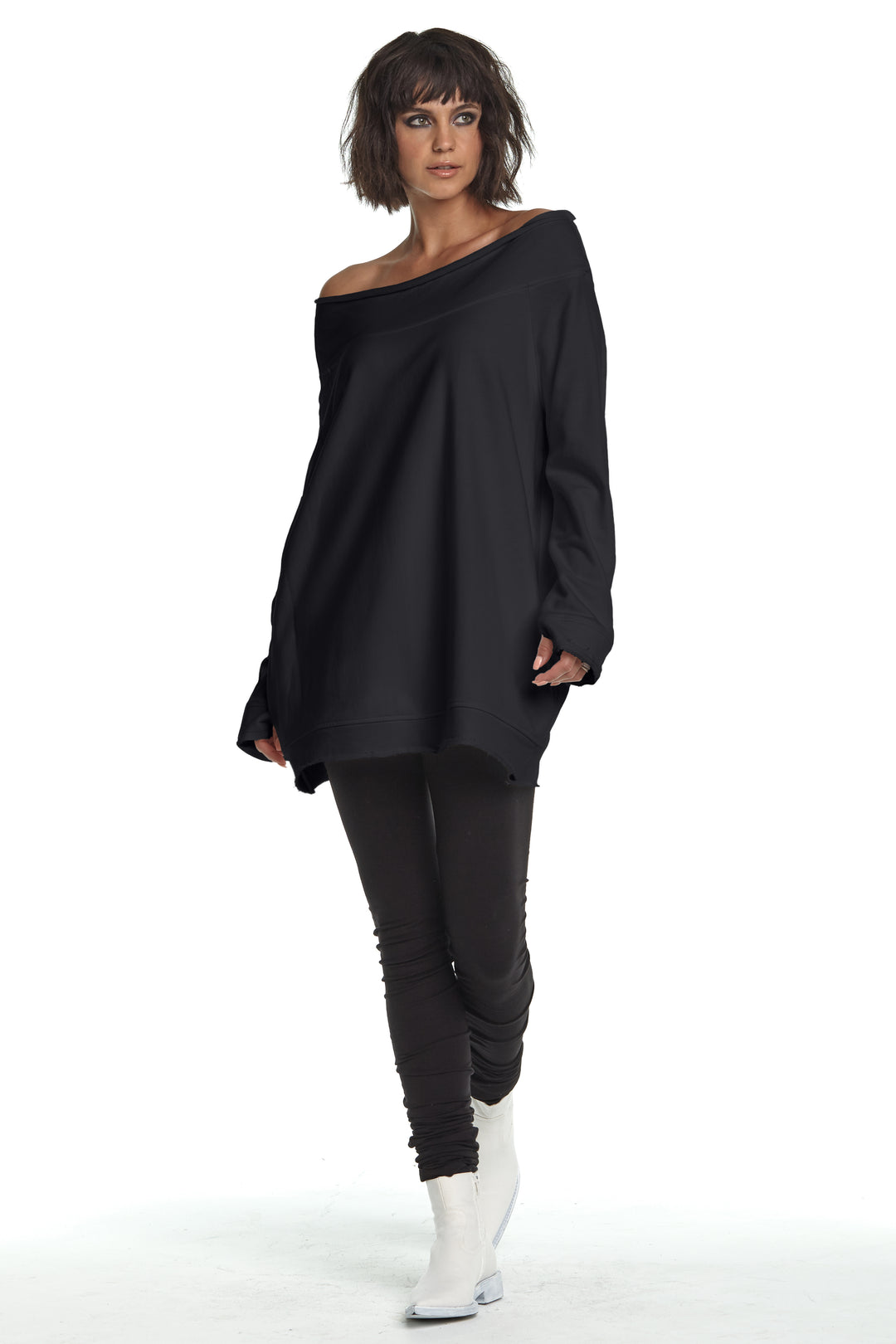 French Terry Off the Shoulder Tunic