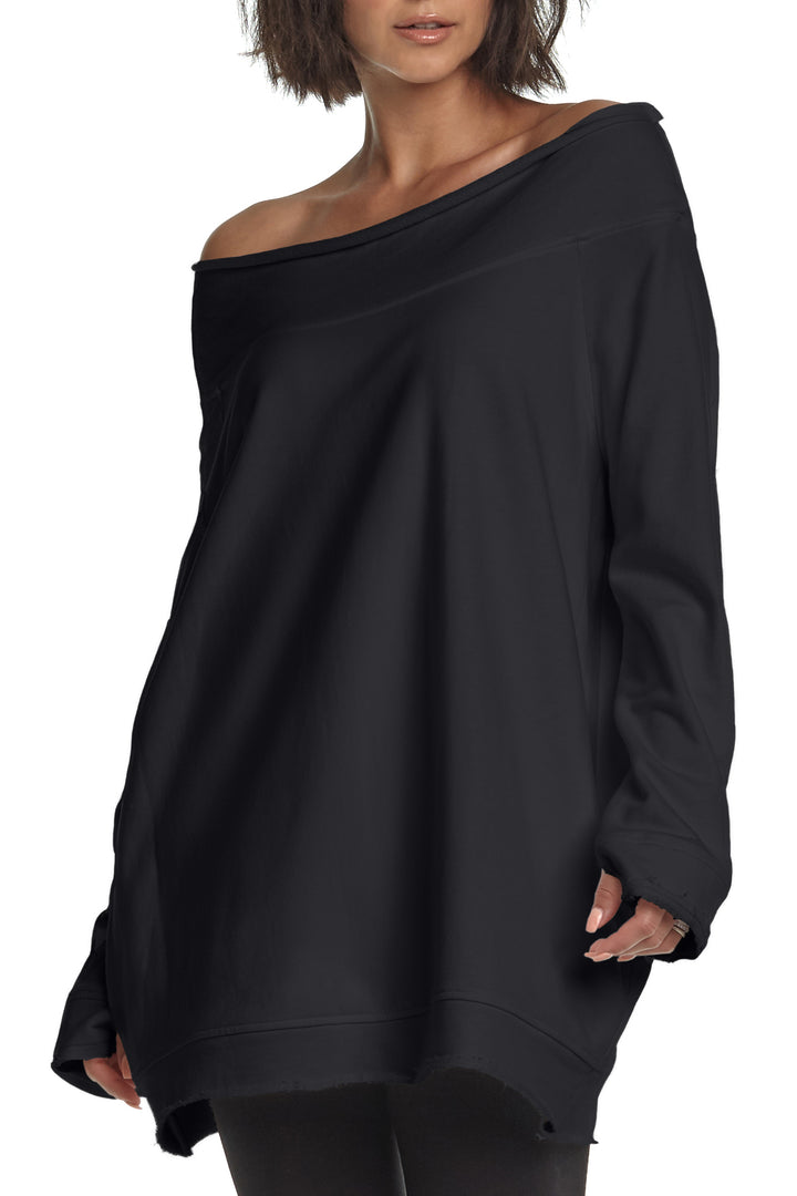 French Terry Off the Shoulder Tunic