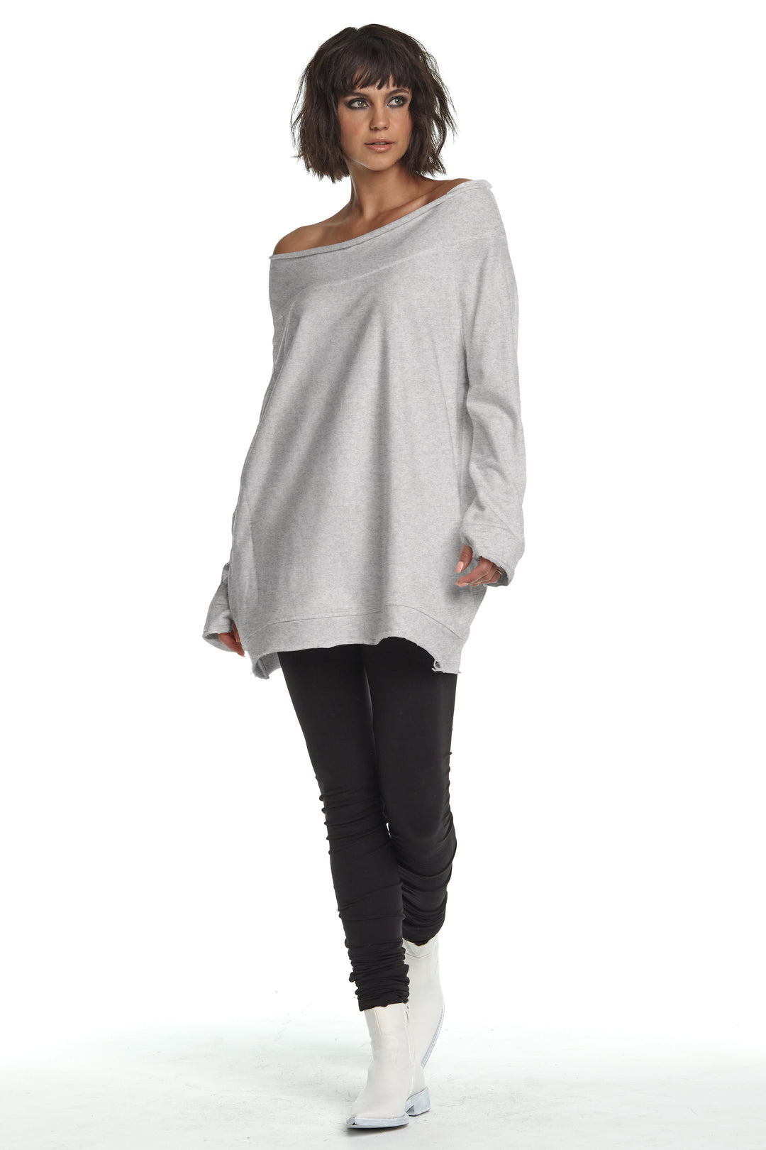 French Terry Off the Shoulder Tunic