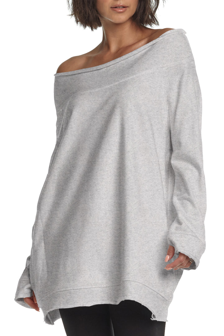 French Terry Off the Shoulder Tunic