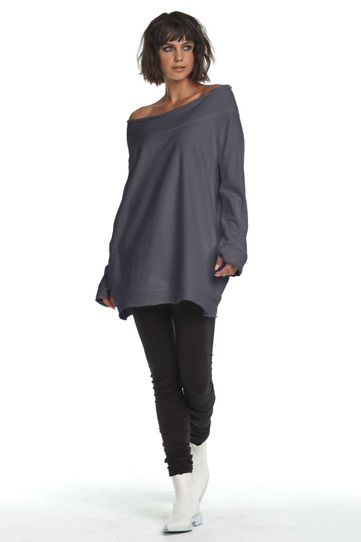 French Terry Off the Shoulder Tunic